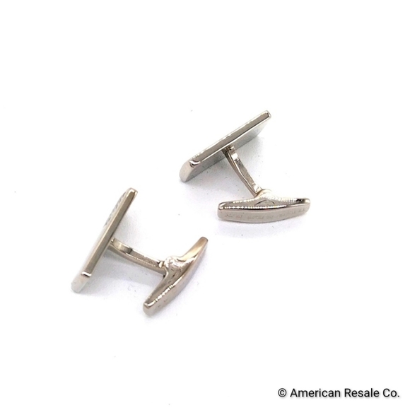 SALE! Vintage Burberry Nova Check Silver Signed Cufflinks - Picture 4 of 7